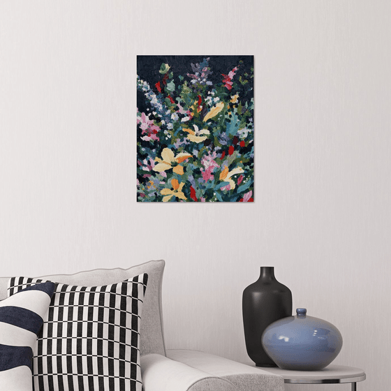 Bright Flowers on Dark Background