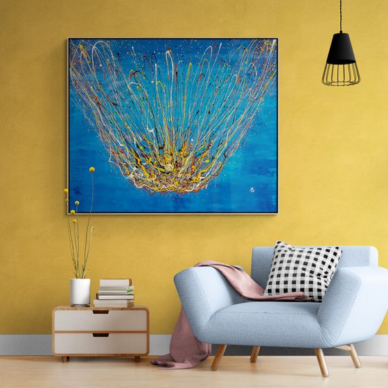 Sprucigi N-70 (H)125x(W)150 cm. Colorful Splash Abstract Painting