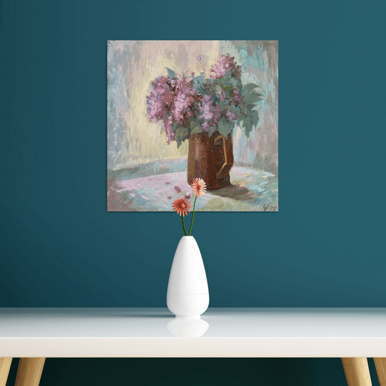 Still life Spring Lilac Ukrainian original artwork