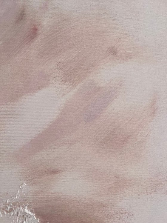 Beige modern flower painting.