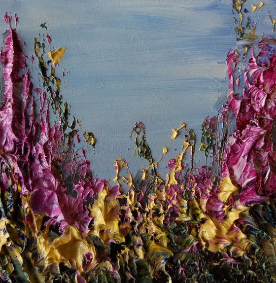 Essence of Summer - A Textured Abstract Landscape by Marjory Sime
