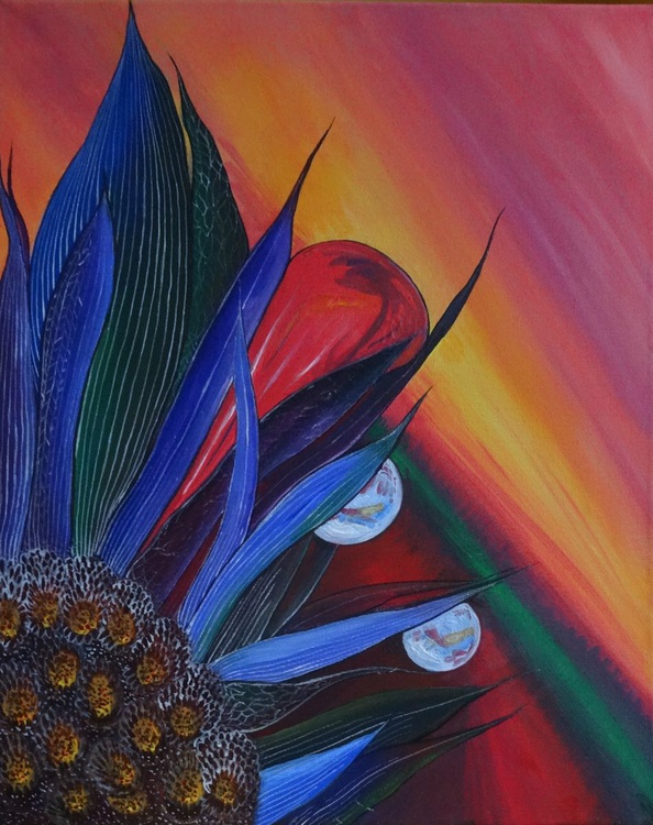 Water Drops 40 X 50 X 1 7 Cm Original Acrylic Artfinder
