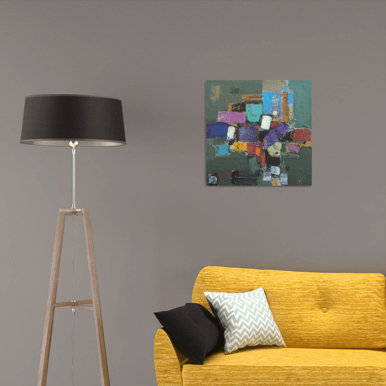 Abstraction-8 (60x60cm, oil painting, palette knife)