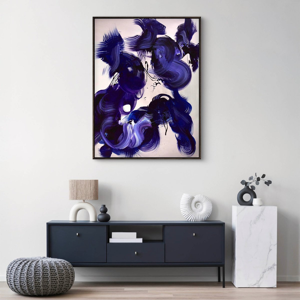 Expressive Abstract Acrylic Painting By Paresh Nrshinga Frsa, 36 X 48", Echoes Of The Storm, Original Artwork