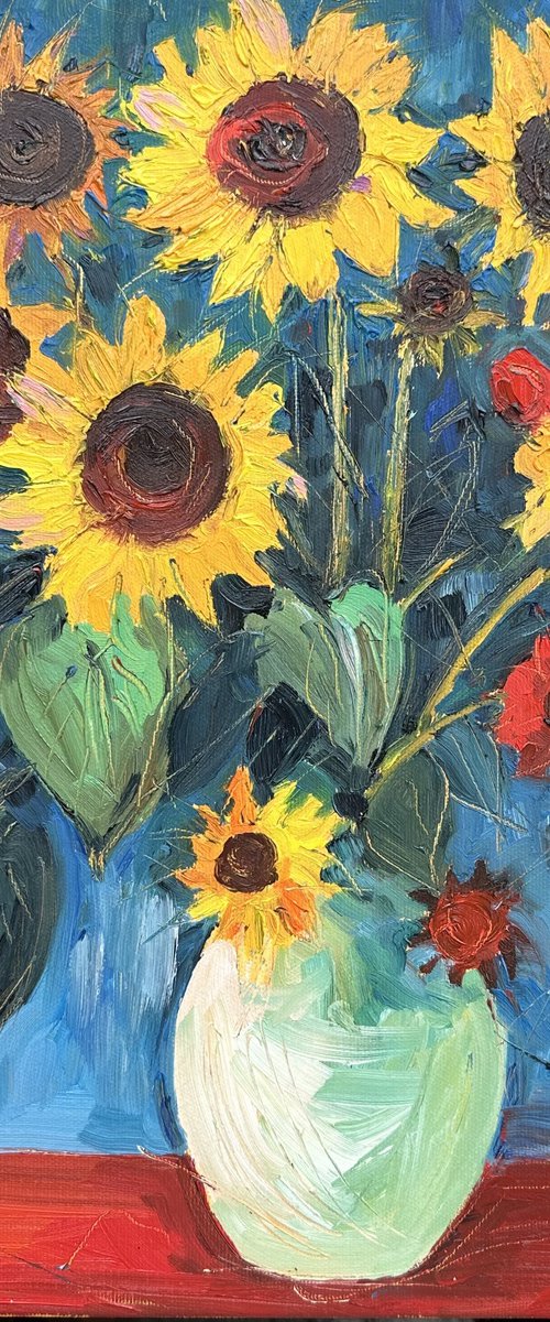 Sunflowers in a Vase by Irina Anis