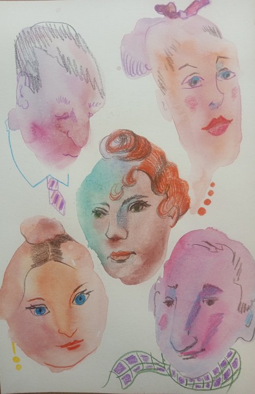 FUNNY FACES /illustration 2 by Oxana Raduga