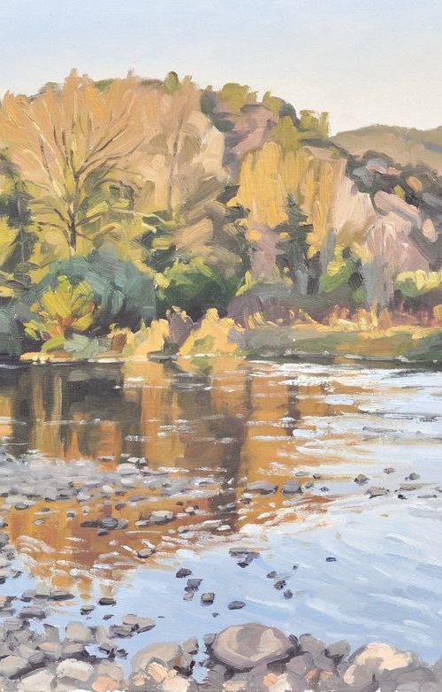 October 21, the Loire at Cheyrac, evening light by ANNE BAUDEQUIN