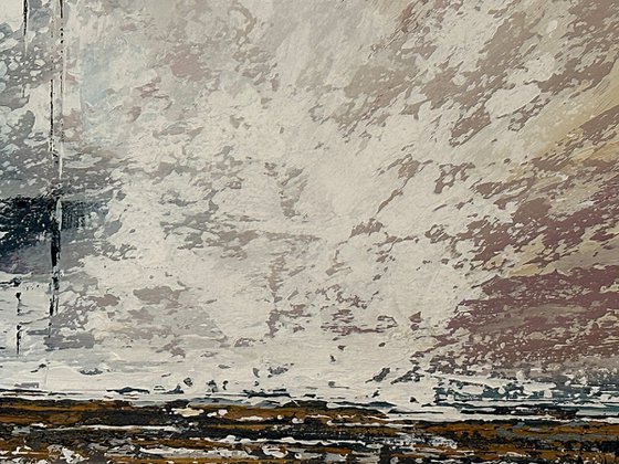 Radiant Divide – Blue Pink Abstract Landscape