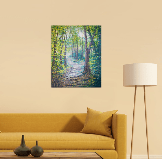 Sunlit Spring Forest Path