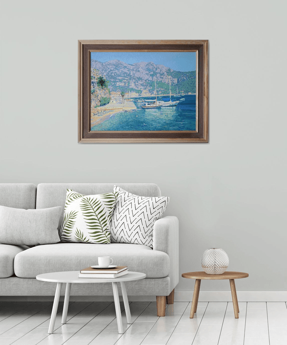 Yachts in the Turunc Koyu harbor