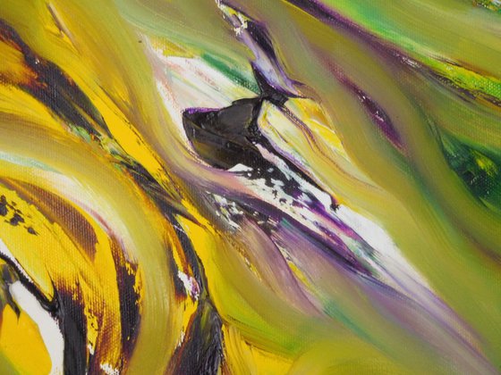 Perception - 120x30 cm, LARGE XL, Original abstract painting, oil on canvas