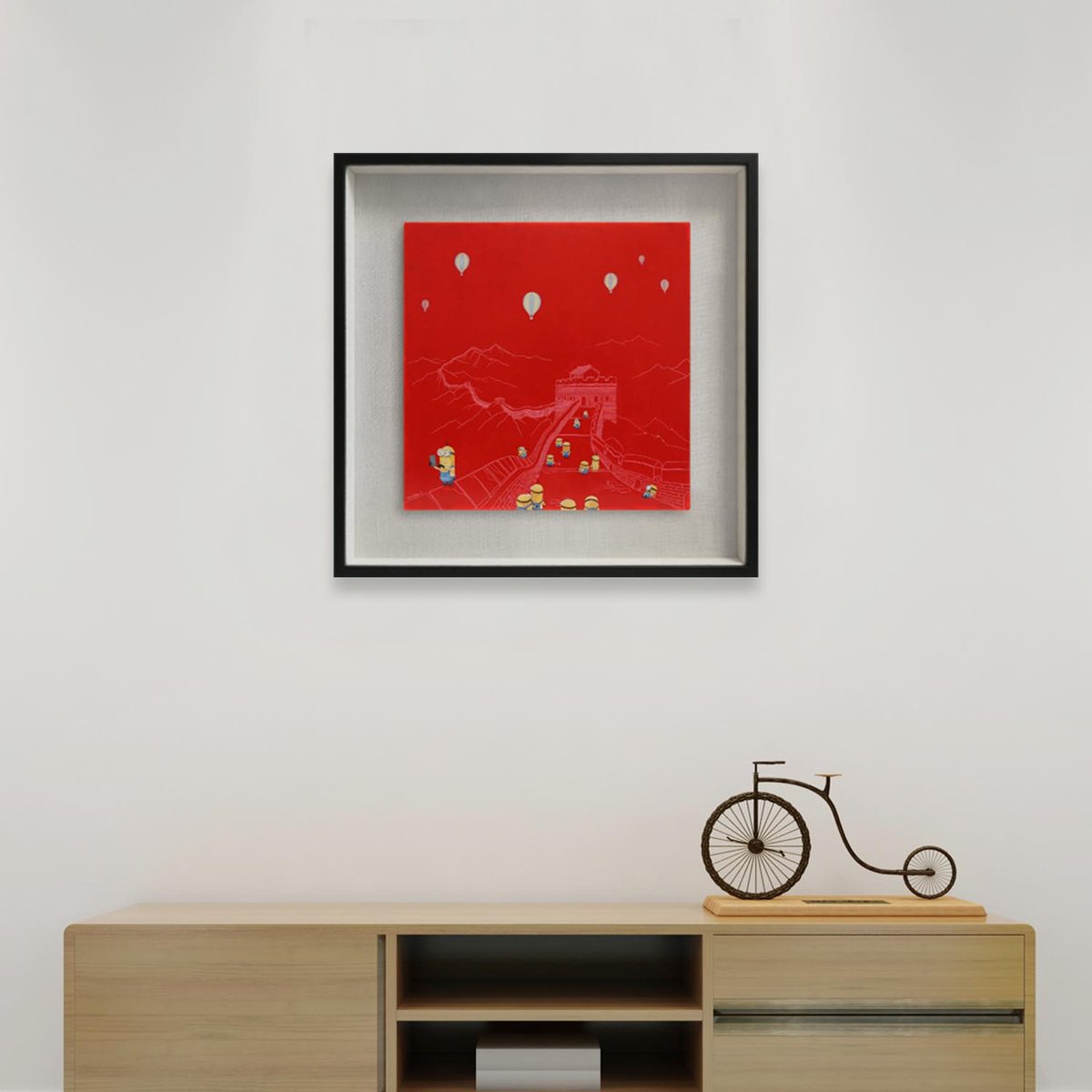 Cartoon Landscape Oil Painting By Yuan Hua Jia, 30 X 30", Sightseeing No.8 ( Original ), Original Artwork