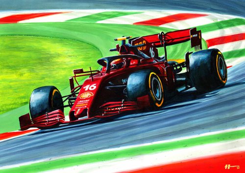 Charles Leclerc - 2020 Tuscan Grand Prix - Ferrari’s 1000th Race by Alex Stutchbury