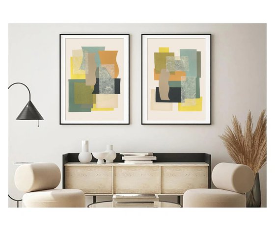 Abstract geometric collage set