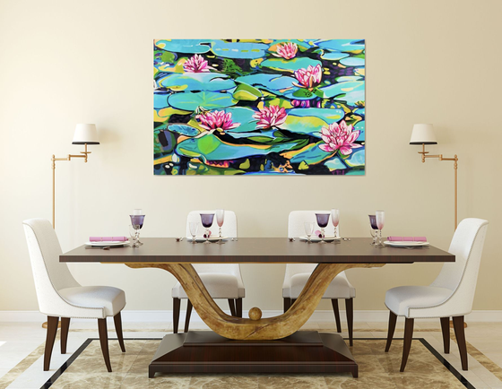 XXXL Water Lilies / 140 x 90 x 3 cm