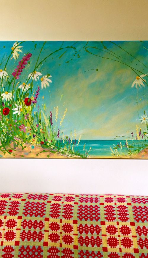 Wild flowers dancing along the coast by Emma Sian Pritchard