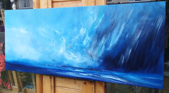 Storm - seascape, emotional, panoramic