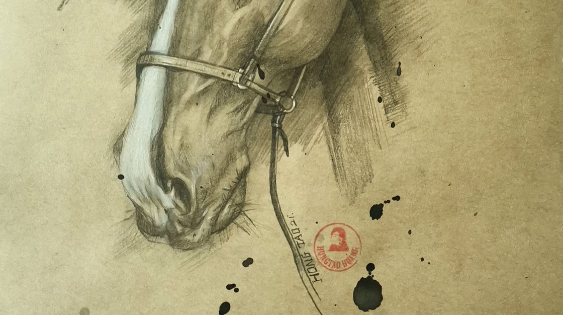 HORSE 油絵アート Horse#22531 Pencil drawing: Hongtao Huang | Artfinder
