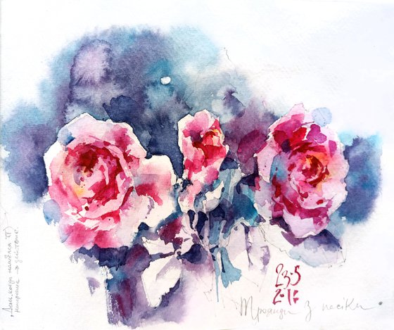 "Scent of roses" original watercolor