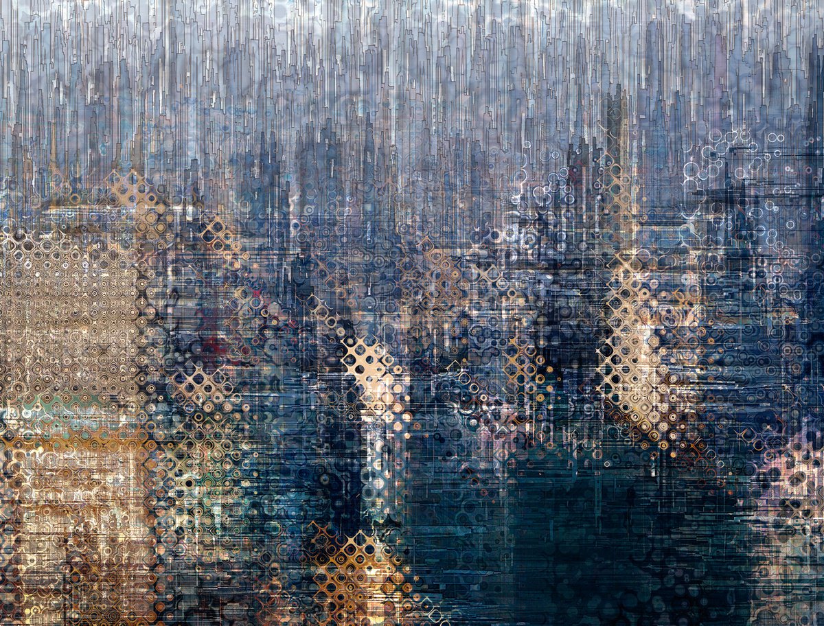 Abstract Cityscapes Print By Javier Diaz, 79 X 60, Ciudades Abstractas Xxv/Original Artwork, Original Artwork