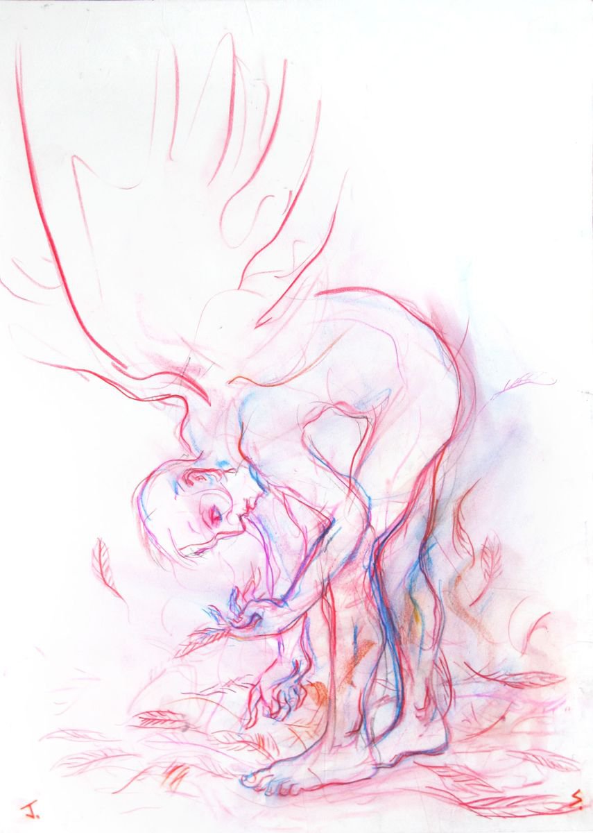 Angel,Feathers - Preparatory drawing1 by John Sharp
