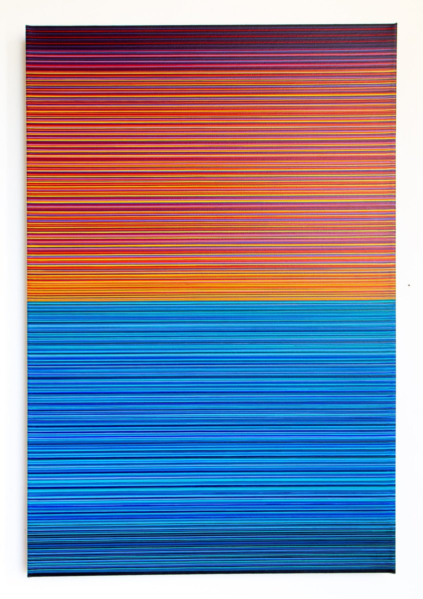 Abstract Landscape Acrylic Painting By Stefan Fierros, 24 X 36", Logical Progression - 56, Original Artwork