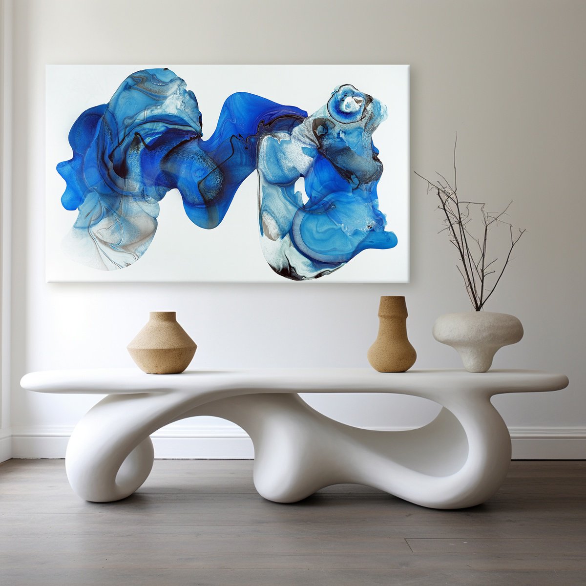 Abstract Oil Painting By Fintan Whelan, 63 X 37, Elysian Encounters, Original Artwork