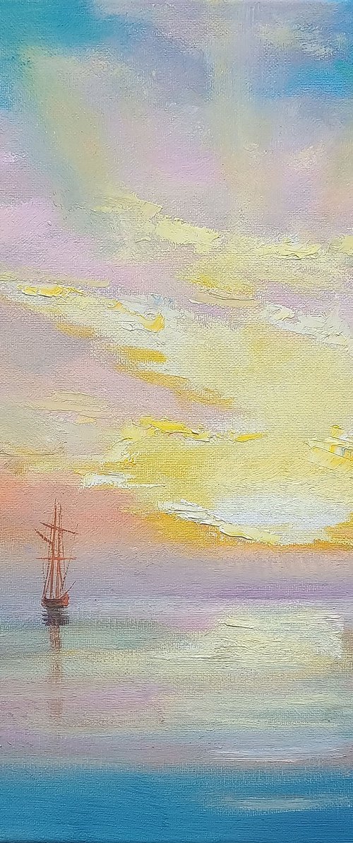 Boat in Sunset by Evald