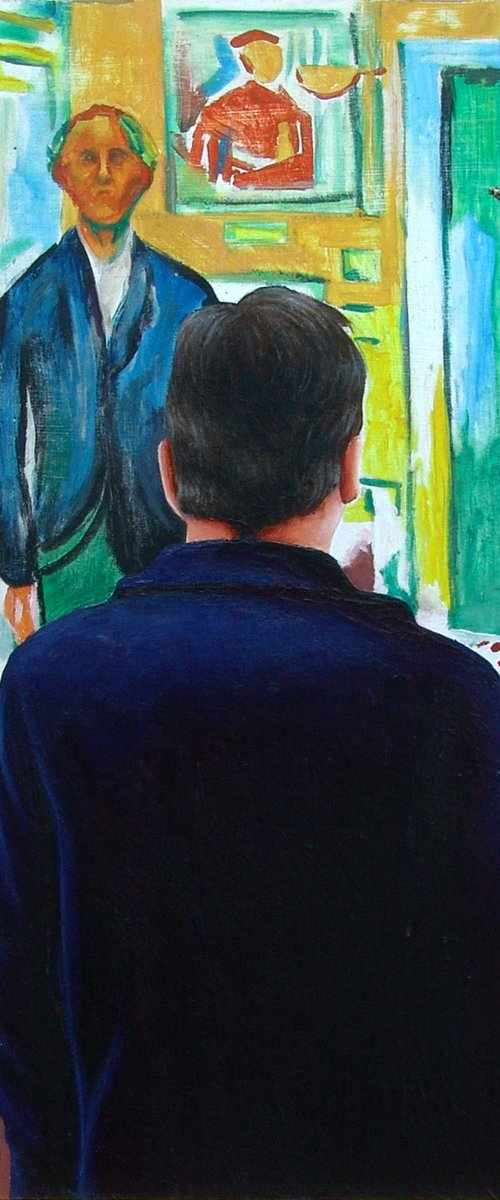 Self Portrait With Self Portrait By Edvard Munch by Gerard Boersma