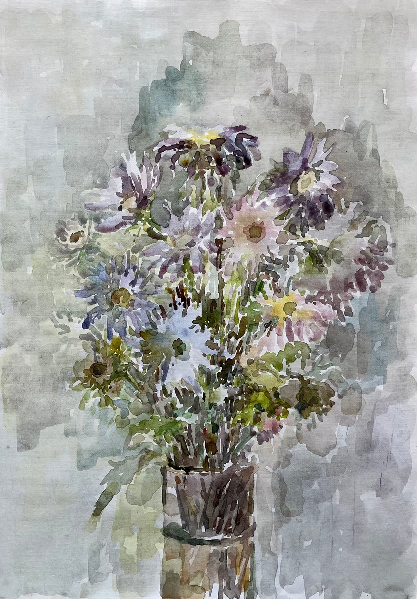 Bouquet autumn. Original watercolour painting. by Elena Klyan