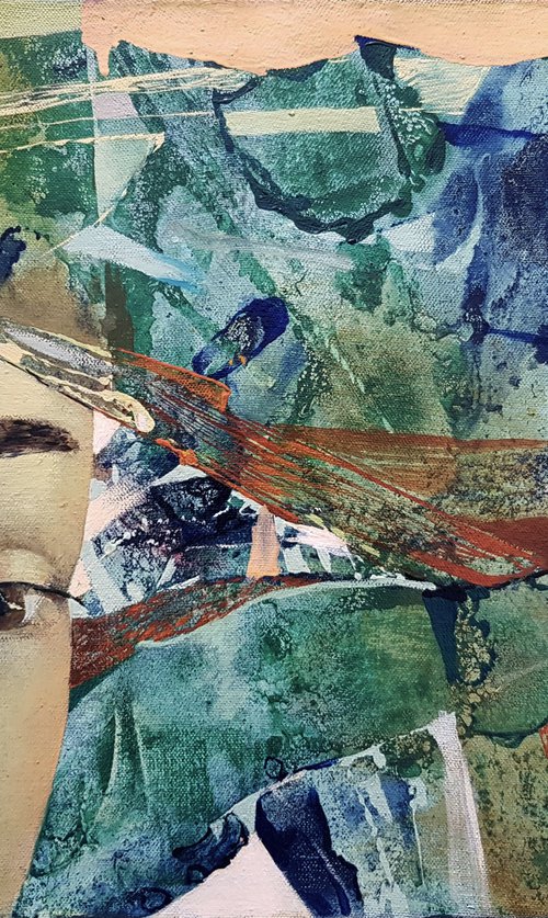 Green wall art, woman art by Kate Kulish