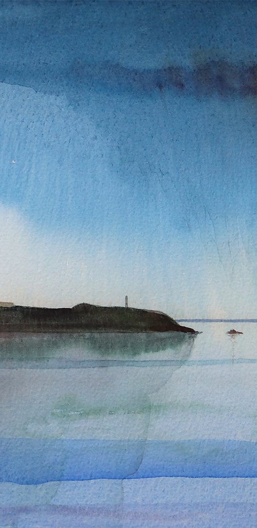 Rain over Gribbin Head by Michael Woodman