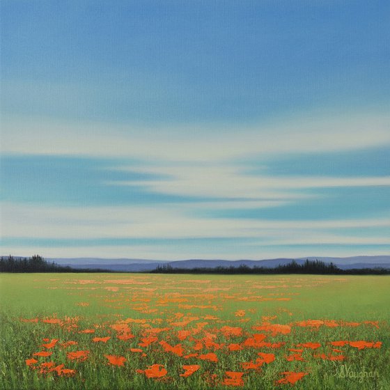 Summertime Flowers - Blue Sky Landscape