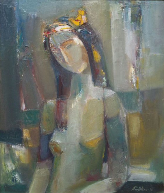 Girl portrait(50x60cm, oil painting, ready to hang)