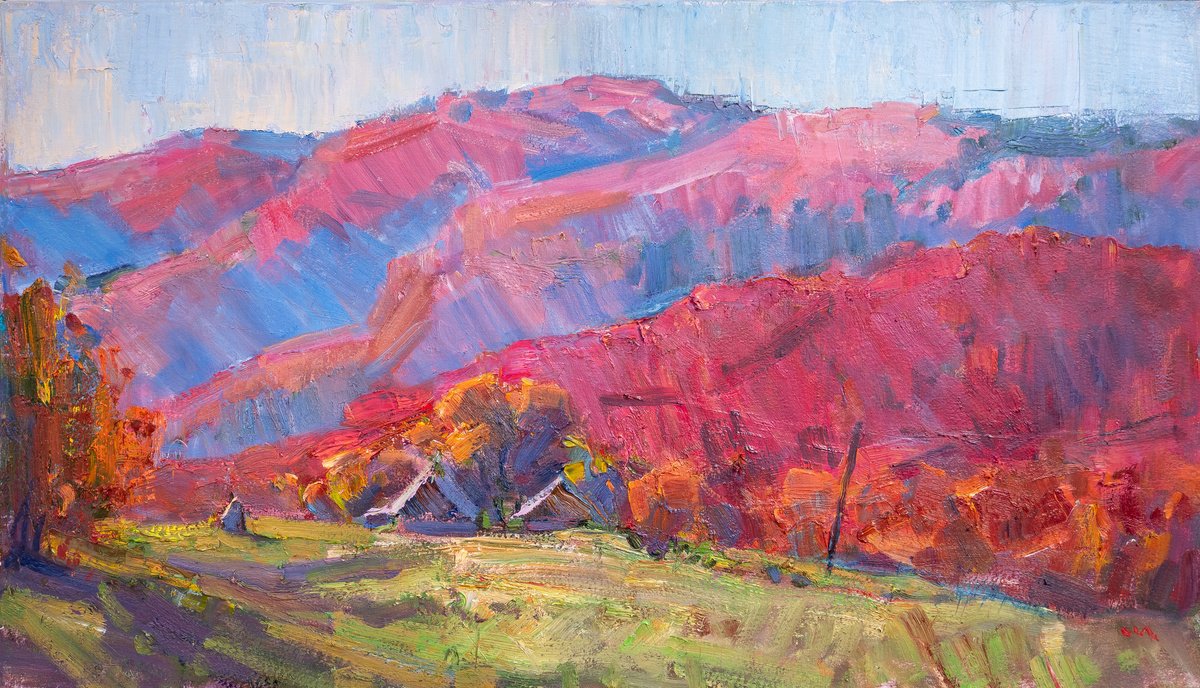 Red mountains by Vasyl Moldavchuk