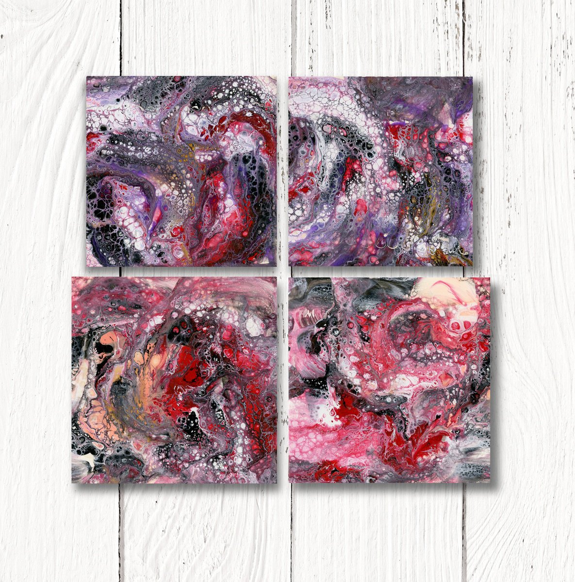 A Creative Soul Collection 2 - 4 Small Abstract Paintings by Kathy Morton Stanion by Kathy Morton Stanion