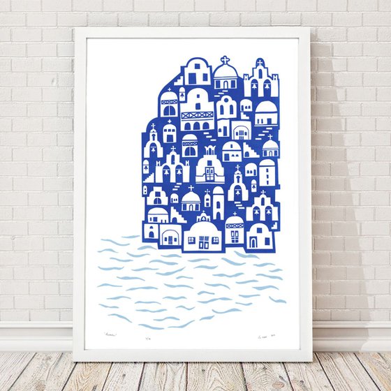 "Santorini" - Framed - FREE UK Delivery