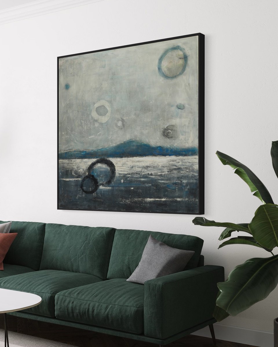 Abstract Oil Painting By Bo Kravchenko, 48 X 48, Dreaming Wabi-Sabi, Original Artwork