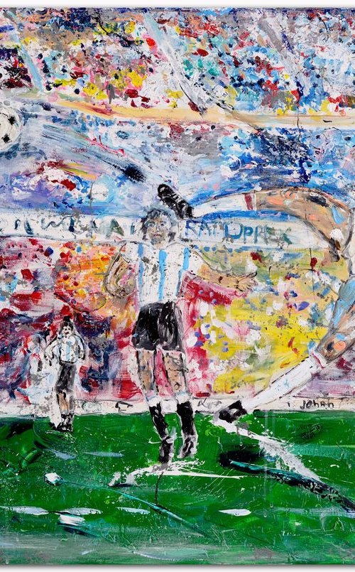 Johan Cruijff: Amazing skills 120 x 80 cm. by Oswin Gesselli