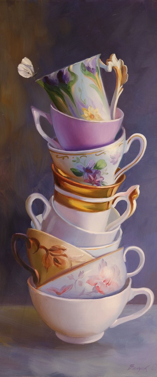 "Cups and Butterfly" by Lena Vylusk