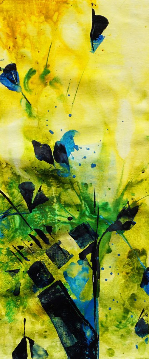 Flowers and Hugs watercolor on canvas -20x16in;40x50cm by jelena b
