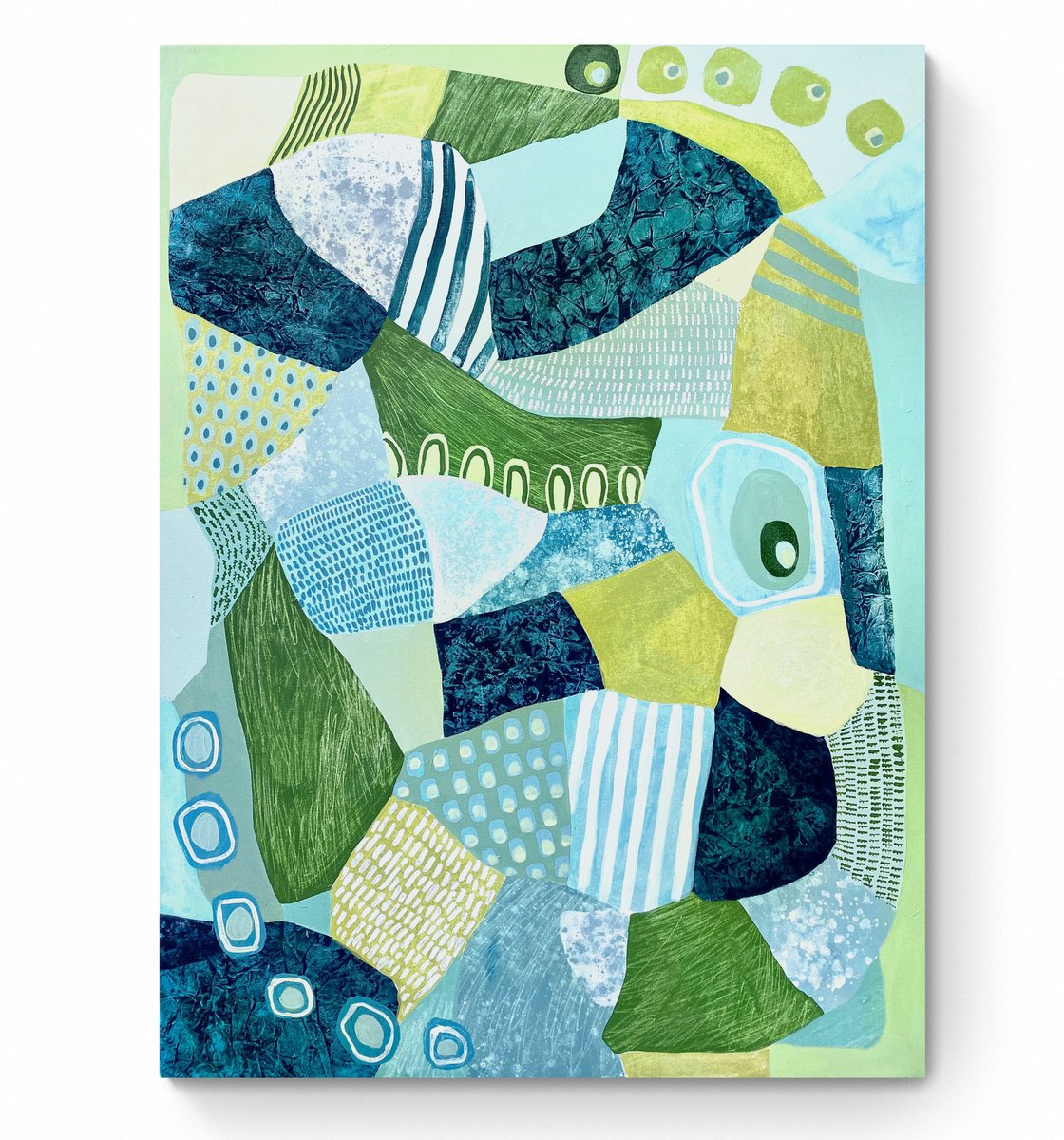 Abstract Acrylic Painting By Cristina Dalla Valentina, 24 X 31, Another Place 2, Original Artwork