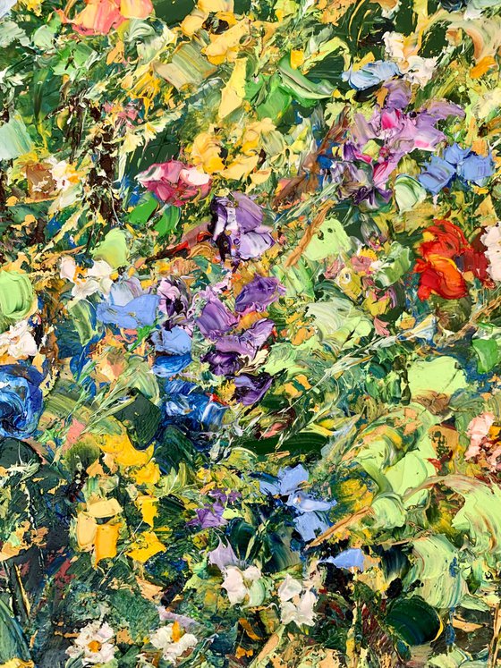 Colorful flowers field