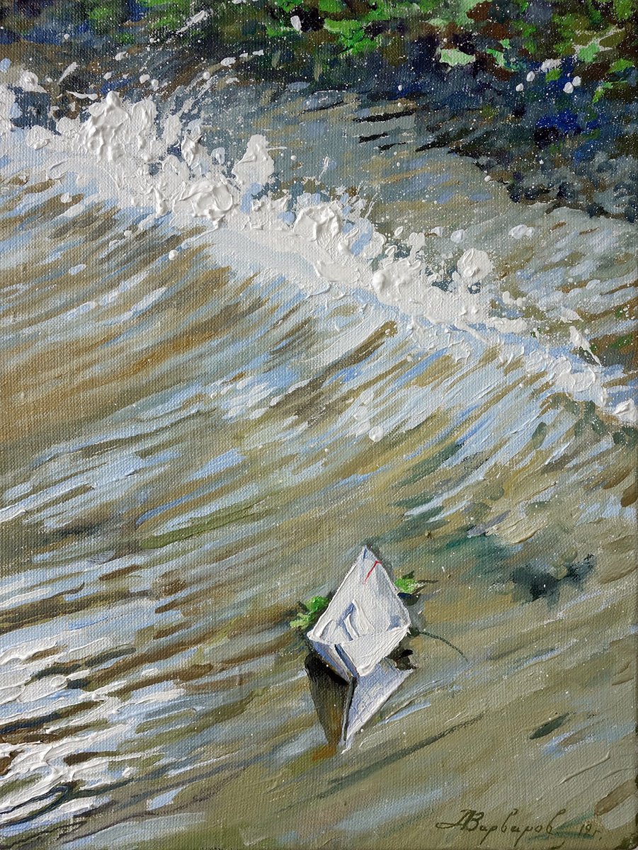 Impressionistic Landscape Oil Painting By Anatolii Varvarov, 16 X 12, Gravity, Original Artwork