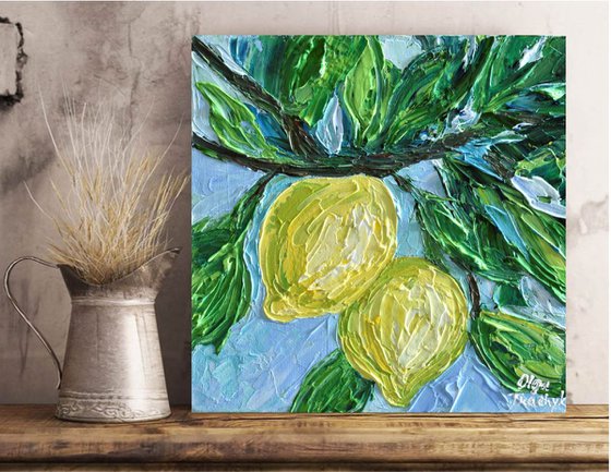 Lemons (20x20x2cm) - Original Acrylic Painting