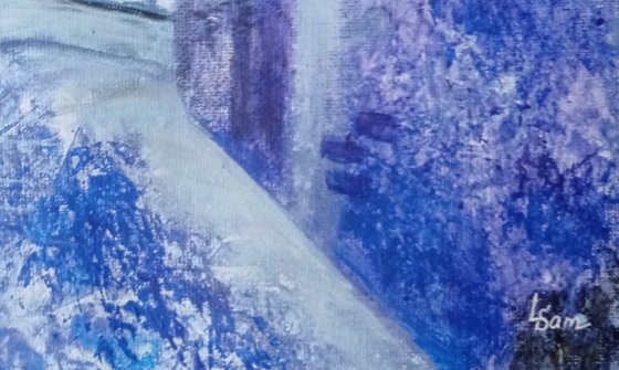 Blue dusk in the Spanish town