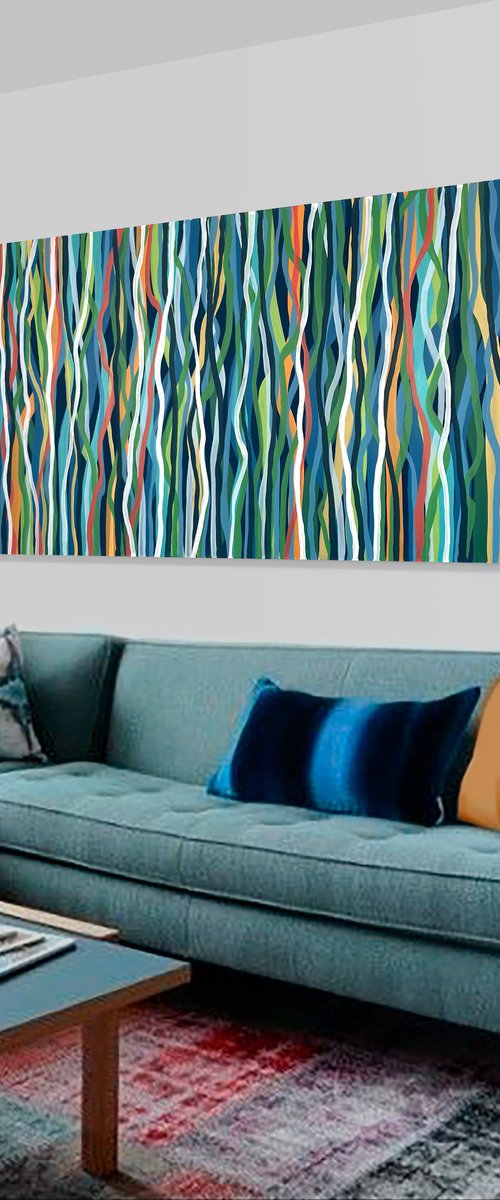 Jungle Groove- 200 x 85cm acrylic on canvas by George Hall