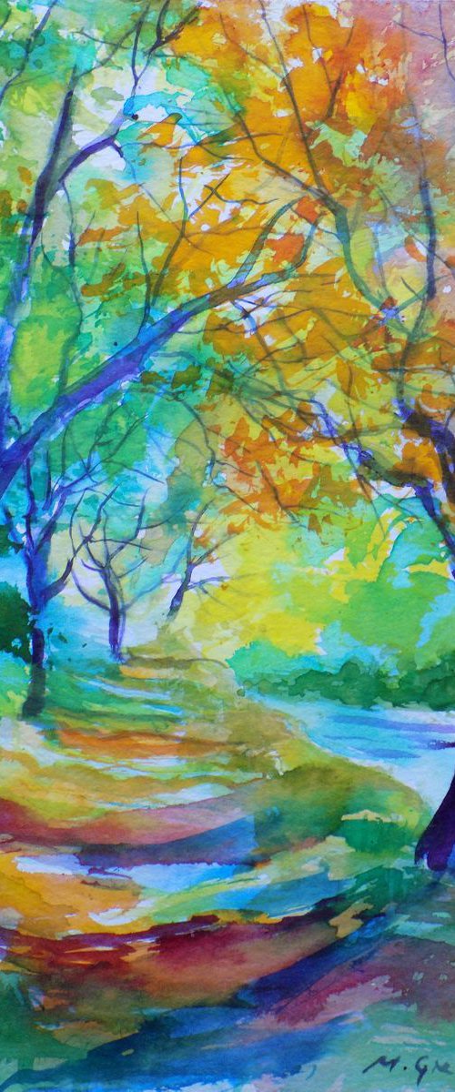 Tree path by the river by Maja Grecic