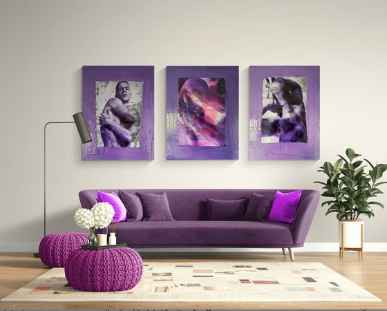 Augusta Embrace Purple Triptych