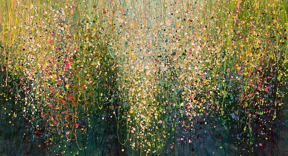 Abstract Acrylic Painting By Bogdana Antoniuk, 60 X 33, Tranquility, Original Artwork